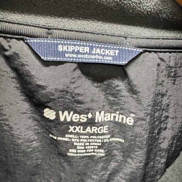West Marine Skipper Jacket Mens XXL 2XL Black Full Zip Fleece + Pockets - Picture 2 of 7